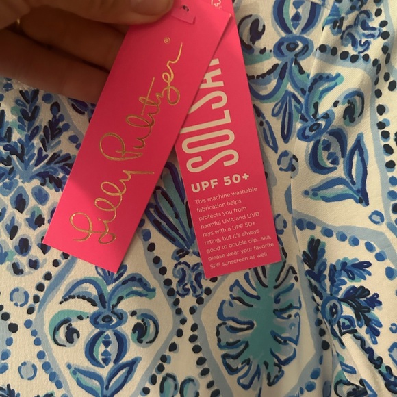 Lilly Pulitzer Blue and Pink Sheath Dress 3/4 Sleeve Resort Wear - Picture 2 of 5